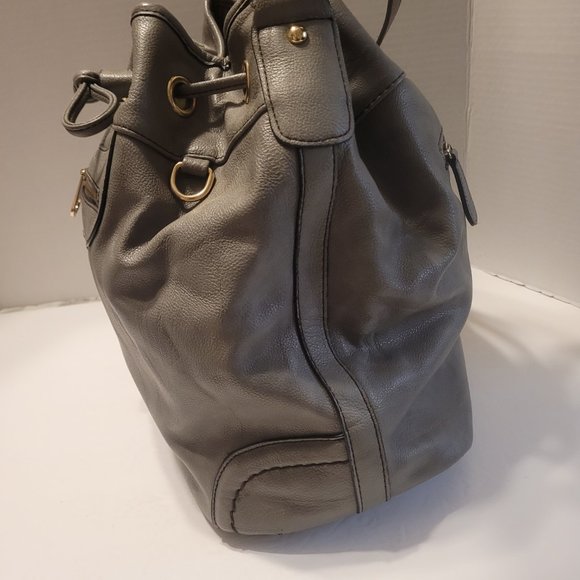 Scarleton Women's Grey Shoulder Handbag Tote Purse, Soft Vegan Leather Bag - Picture 8 of 10